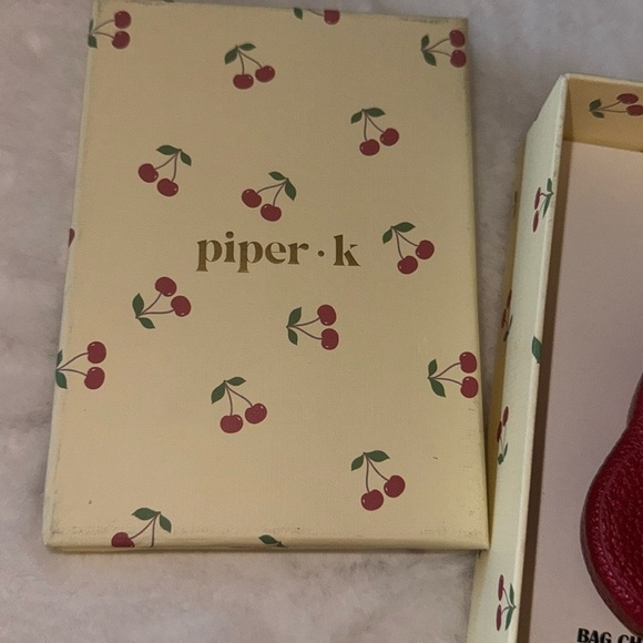 Viral Piper K Cherry Leather Air Tag Holder Keychain - Picture 5 of 5